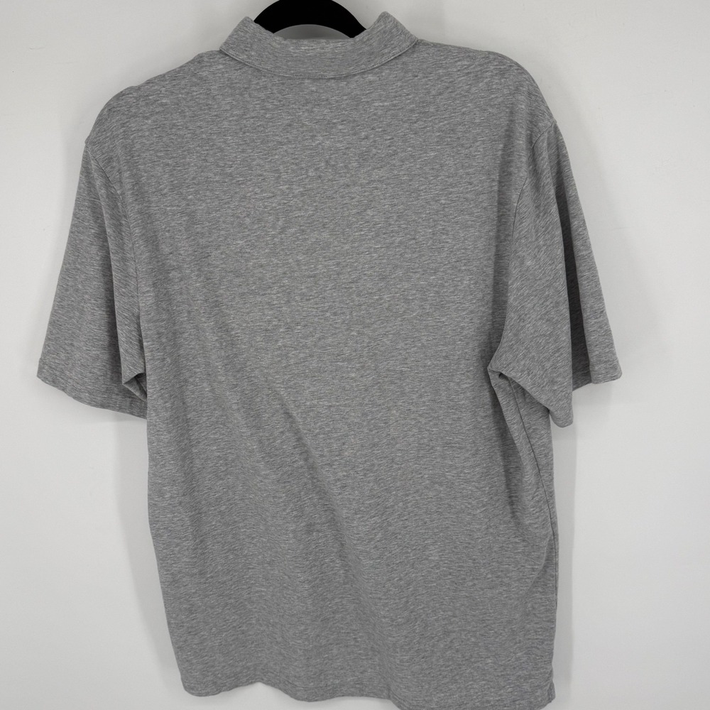 Johnnie-O Polo Shirt Mens M Grey Casual Preppy Hangin' Out Cotton Stretch Pocket - Picture 2 of 5
